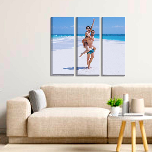 Cuadro Lienzo Tríptico. 3 De 20x60 Cm. Canvas Tela. Promo