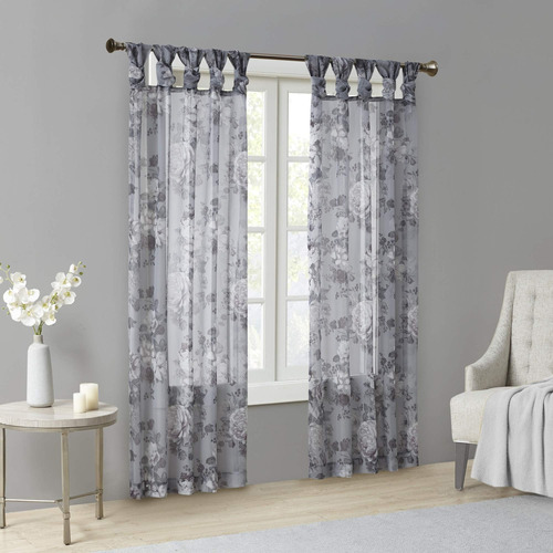 Madison Park Simone Floral Sheer Cortina De Ventana Individu