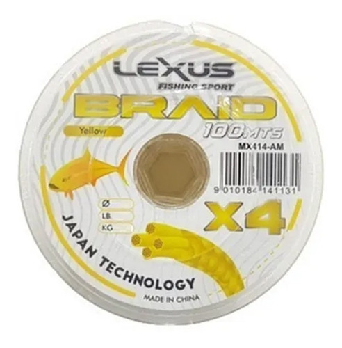 Multifilamento Lexus 0,16mm 22lb X4 100 Mts 10 Kg. Colores