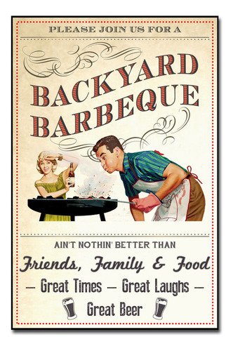 Placa Decorativa Mdf Vintage Churrasco Barbecue 40x60cm