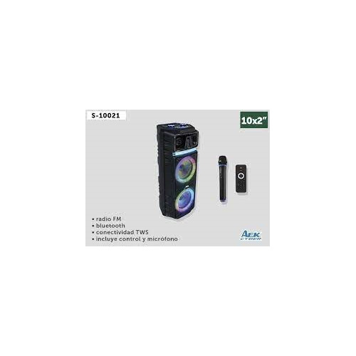 Bocina Torre Bluetooth Microfono 10x2pulgadas Control 6pzs