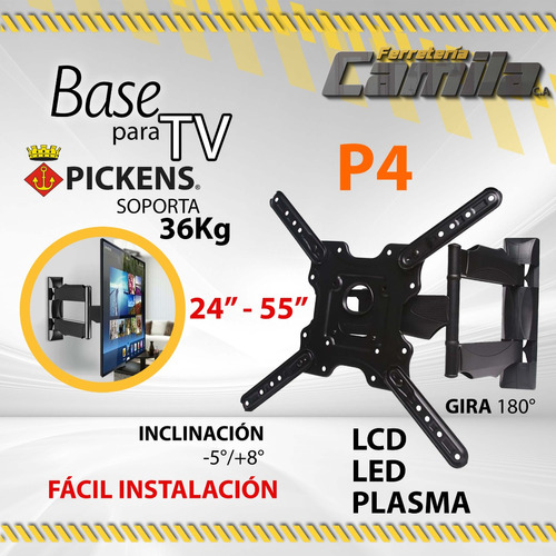 Base P/tv Pickens Mod. P4-ms Tipo Mensula De 24 A 55 / 07512