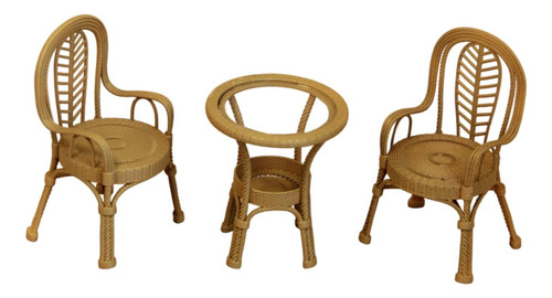 Juego De Mesa Y Silla De Patio En Miniatura A Escala 1/12,