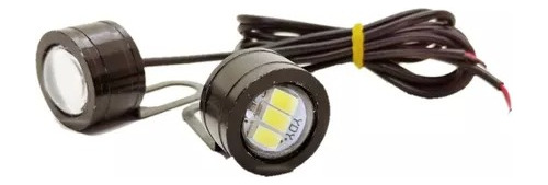 Faro Moto 3 Led 12w Luz Blanca 12v X 2unid Ojo De Águila