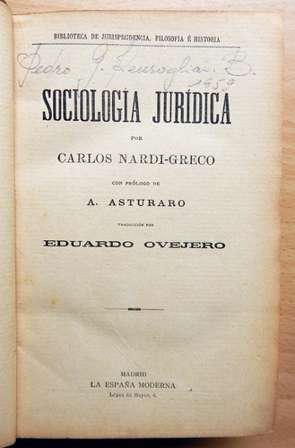 Sociología Jurídica Nardi- Greco Traducción Eduardo Ovejero 