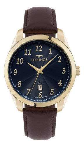 Relógio Technos Masculino Steel Dourado - 2315lao/0a Cor do fundo Marrom