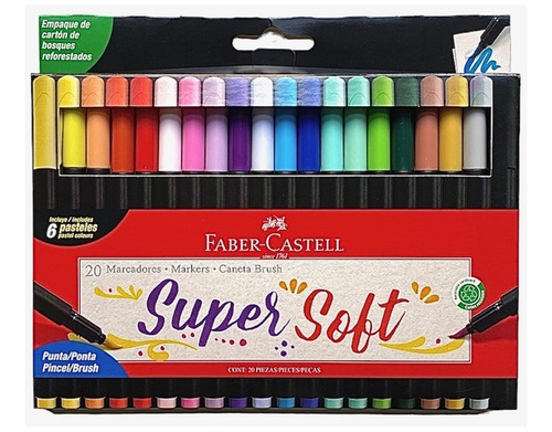 Marcadores Faber Castell Supersoft Brush X20