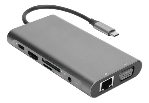 Estación De Acoplamiento Z030, 10 En 1, Tipo C, Usb 3.0/pd//