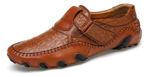 Hombre Mocasines Zapatos Casual Cuero Negocio Calzado Marrón