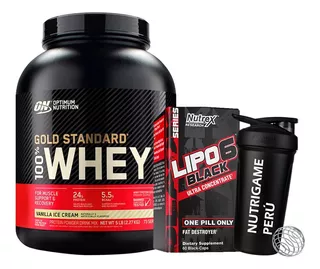 Pack Proteina Gold Standard Whey 5lb+ Lipo 6 Black Uc 60caps