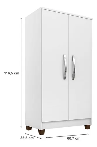 Armario de habitación multiusos Sergipe de color blanco brillante - Incorplac
