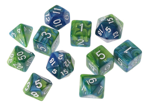 Juego De Dados (5 #mold) D4 D6 D8 D10 D12 D20 Caras Para Rpg