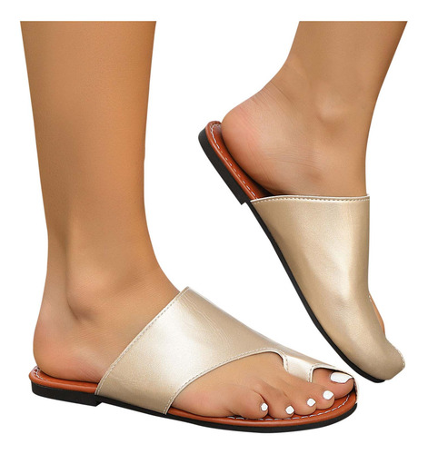 Sandalias Planas De Primavera Y Verano De Color Liso Para Mu