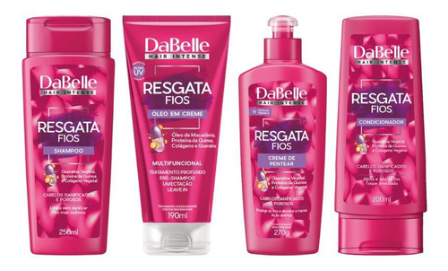 Kit Dabelle Resgata Fios Shampoo+cond+cr Pentear+oleo Creme