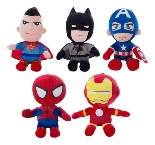 Marvel Super Héroes 27cm   5 Peluches- Batman - Spiderman