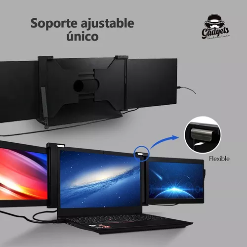 Extensor de monitor portátil de 12 pulgadas, monitor portátil para laptop,  HDMI, USB C, doble pantalla, FHD 1080P, Plug-Play Tri-SScreen para Windows