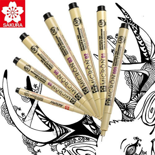 Tiralíneas Sakura Pigma Micron X 1 Unidad Color De La Tinta Negro 0.1 Mm
