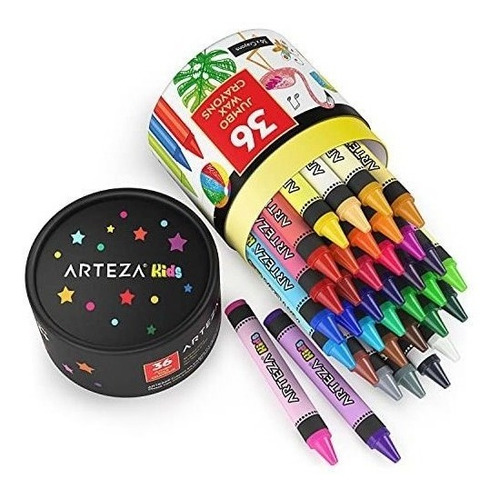 Set Crayones De Cera 36 Colores Diferentes Tamaño Jumbo