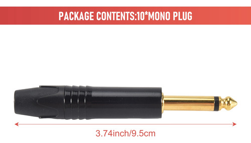 Plug Banhado A Ouro, 10 Unidades, Mono Professional, 2 Pólos