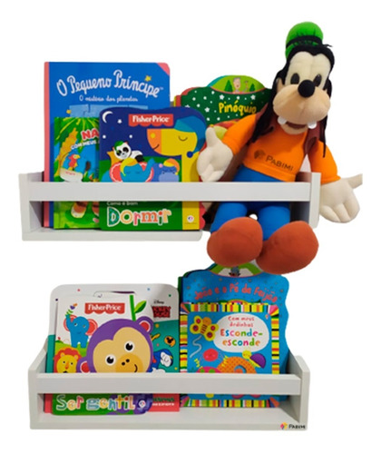 Prateleira Para Livros Infantil Kit 2pç Muito Grande