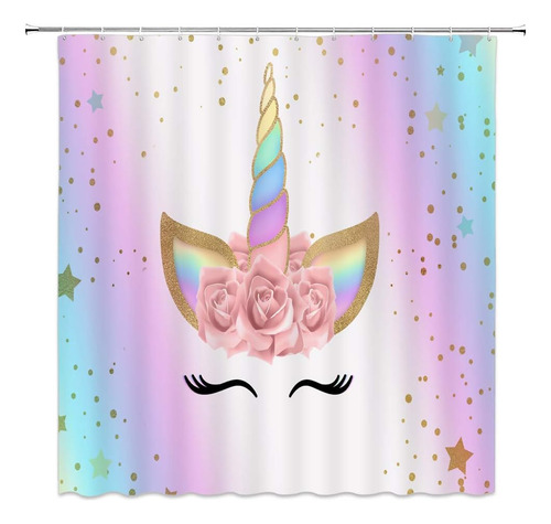 Cortina De Ducha Con Diseño De Unicornio, Cabeza Mágica, Dis