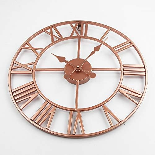 Reloj De Pared Romano Grande, Reloj De Pared De Metal Vintag