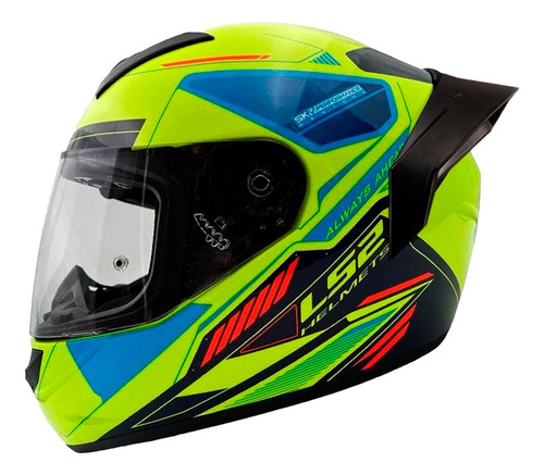 Casco Integral Ls2 Moto Ff352 Evo Amarillo Azul Certifado