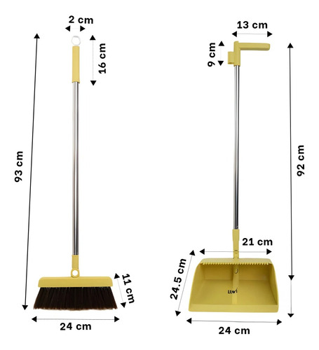 Pack2 Ho30848 Escoba Practico Con Recogedor Util De Color Am