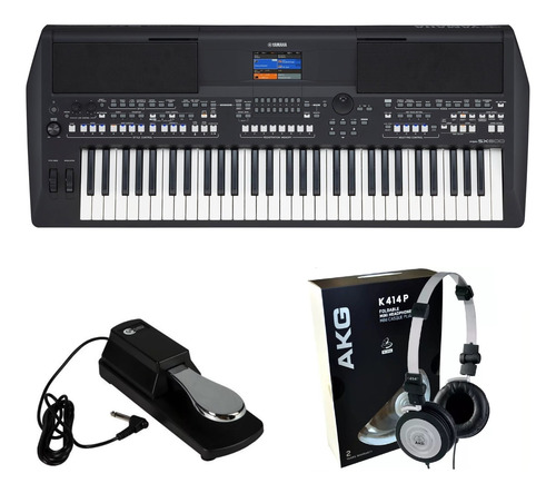 Kit Teclado Yamaha Psr Sx600 Com Fone K414 E Pedal Sustain