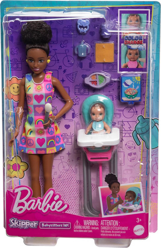 Boneca Barbie Skipper Babá Com Bebê Color Change - Mattel