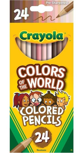 Crayola: Caja X 24 Lápices De Colores Colores Del Mundo