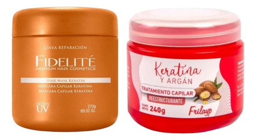 Baño De Crema Keratina 240g + Mascara Keratina Fidelite X270