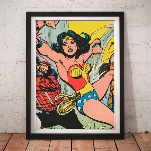 Cuadro Comics - Wonder Woman Fight - Vintage - Dc