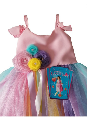 Vestido Disfraz Barbie Arcoiris Talla 2-8