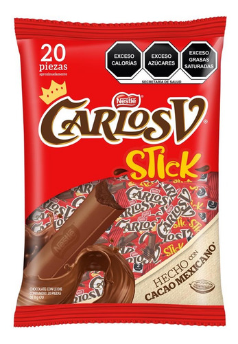 2 Pack Chocolate Con Leche Stick Carlos V Nestle 160
