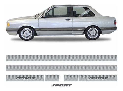 Kit Adesivo Faixas Volkswagen Voyage Sport Vs001 Cor Adesivo Voyage Faixa