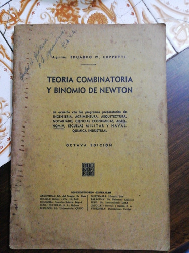 Eduardo W Coppetti Teoria Combinatoria Y Binomio De Newton