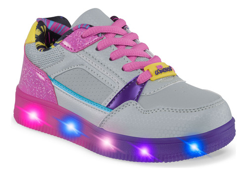 Tenis Con Luces Grosur Gris-fuc Para Niña Los Gomosos