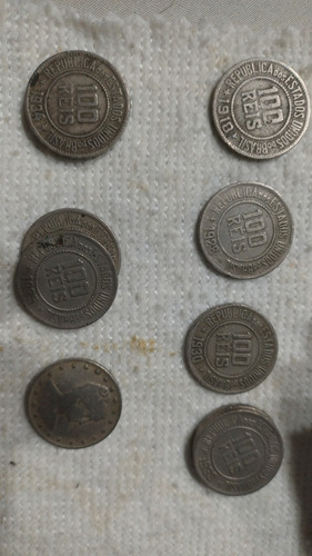 8 Moedas De 100 Réis Cuproniquel 5g 21 Mm Mbc (Usado)