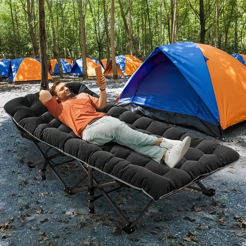 Catre Plegable Para Acampar Con Colchoneta Camastro Portátil