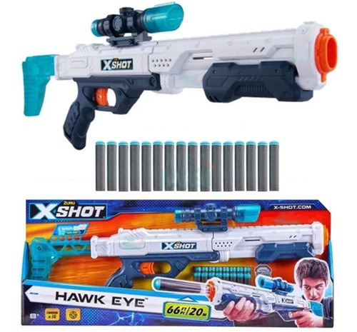 Imagen 6 de 6 de Pistola Escopeta X Shot Hawk Eye - Rifle De Juguete Original