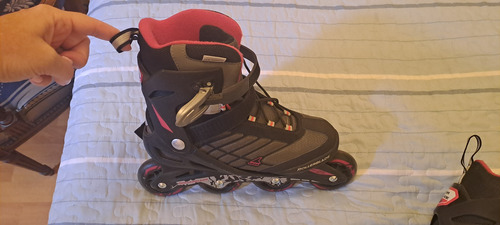 Roller Rollerblade Zetrablade Mujer Con Poco Uso 40 8 Cm Negro Y Rosa (Usado)