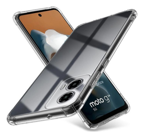 Carcasa Transparente Reforzada Para Motorola G34