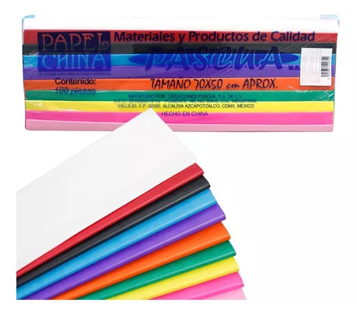 Paquete Surtido de Hojas de Papel de China - 20 x 30, Colores