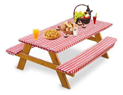 Mantel De Picnic Impermeable Con Fundas Ajustables Para Mesa