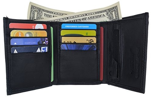 Billetera Mens Wallet Para Hombre, Cuero De Cordero,