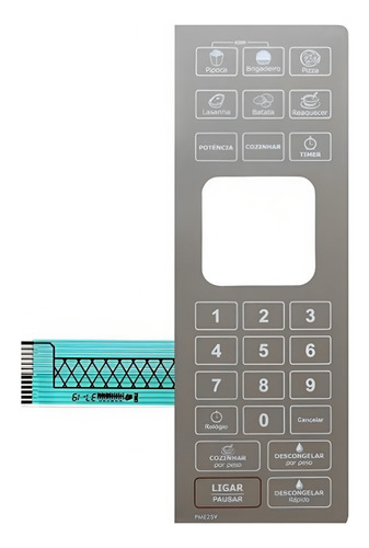 Membrana Teclado Microondas Philco Pme25 Pme 25 Espelhada