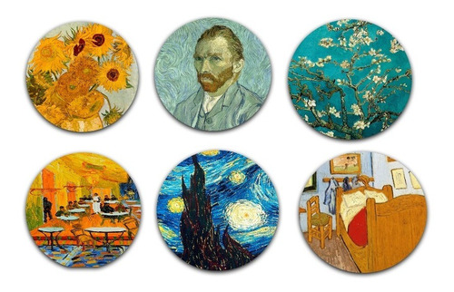 Juego De 6  Portavasos Pinturas Vincent Van Gogh