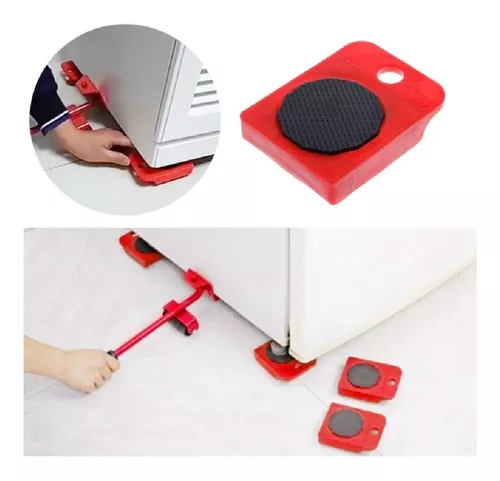 Kit de Ruedas para Mover Muebles Rojo GENERICO