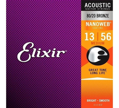 Encordoamento Elixir Violão Aço Medium 013 056 - 11102